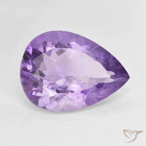 Améthyste Teinte violet profond naturelle En forme de poire, 7.28 ct, VS