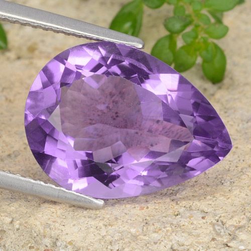 6.86ct Naturel Violet foncé Améthyste, En forme de poire, VVS-VS