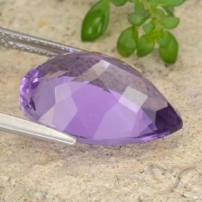 Améthyste Violet foncé naturelle En forme de poire, 6.86 ct, VVS-VS