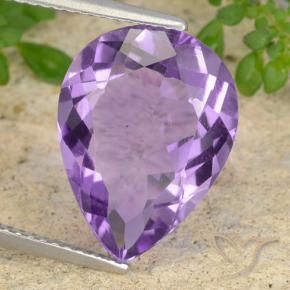 Améthyste Violet moyen naturelle En forme de poire, 6.43 ct, VVS-VS