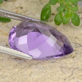 Améthyste Violet moyen naturelle En forme de poire, 6.43 ct, VVS-VS