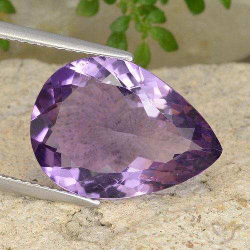 7.66ct Naturel Violet pourpre moyen-léger Améthyste, En forme de poire, VS