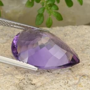 Améthyste Violet pourpre moyen-léger naturelle En forme de poire, 7.66 ct, VS