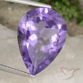 Améthyste Violet moyen naturelle En forme de poire, 8.52 ct, VVS-VS
