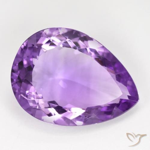 Améthyste Violet violacé naturelle En forme de poire, 9.17 ct, VVS-VS