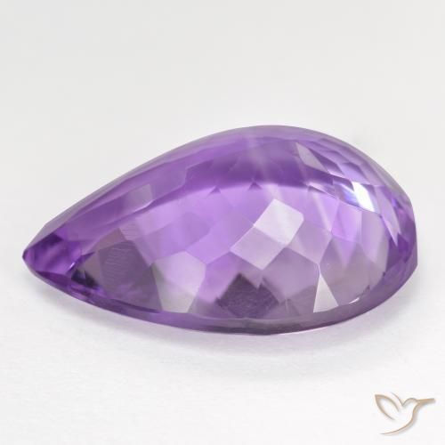 Améthyste Violet violacé naturelle En forme de poire, 9.17 ct, VVS-VS