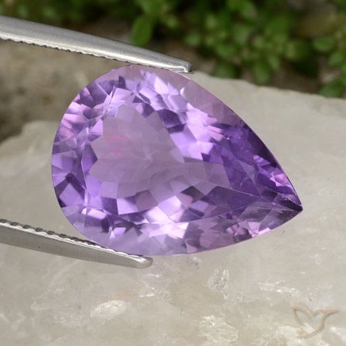 8.73ct Naturel Violet moyen Améthyste, En forme de poire, VVS-VS