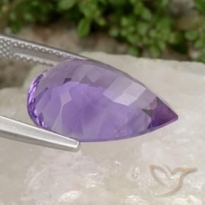 Améthyste Violet moyen naturelle En forme de poire, 8.73 ct, VVS-VS