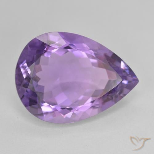 Améthyste Violet moyen naturelle En forme de poire, 9.65 ct, VVS-VS