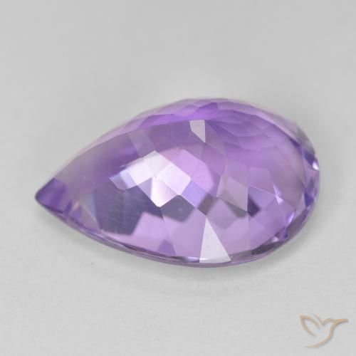 Améthyste Violet moyen naturelle En forme de poire, 9.65 ct, VVS-VS