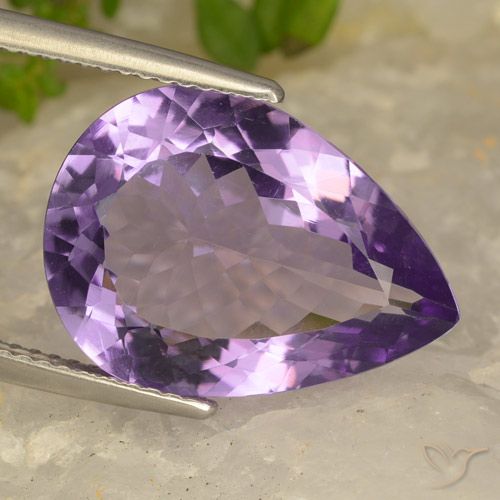 8.70ct Naturel Violet pourpre moyen-léger Améthyste, En forme de poire, VVS-VS