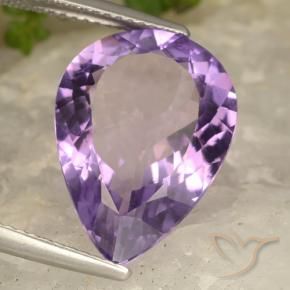 Améthyste Violet pourpre moyen-léger naturelle En forme de poire, 8.70 ct, VVS-VS