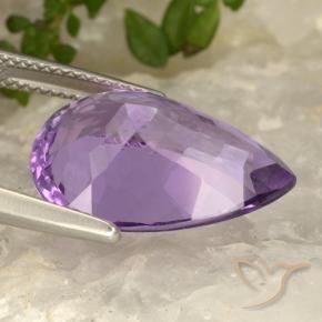 Améthyste Violet pourpre moyen-léger naturelle En forme de poire, 8.70 ct, VVS-VS