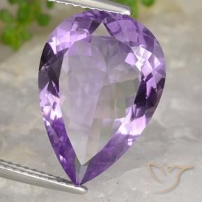 Améthyste Violet violacé naturelle En forme de poire, 8.47 ct, VVS-VS