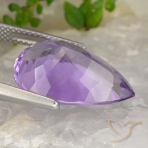 Améthyste Violet violacé naturelle En forme de poire, 8.47 ct, VVS-VS