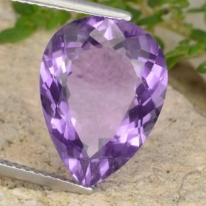 Améthyste Violet moyen naturelle En forme de poire, 6.55 ct, VVS-VS