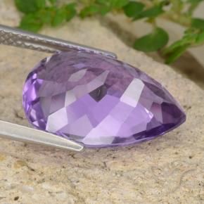 Améthyste Violet moyen naturelle En forme de poire, 6.55 ct, VVS-VS