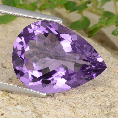 6.63ct Naturel Violet moyen Améthyste, En forme de poire, VVS-VS