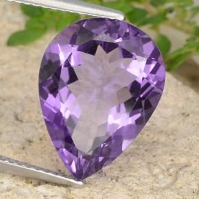 Améthyste Violet moyen naturelle En forme de poire, 6.63 ct, VVS-VS