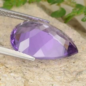 Améthyste Violet moyen naturelle En forme de poire, 6.63 ct, VVS-VS