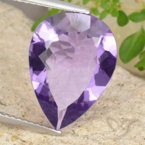 Améthyste Teinte violet profond naturelle En forme de poire, 5.76 ct, VVS-VS