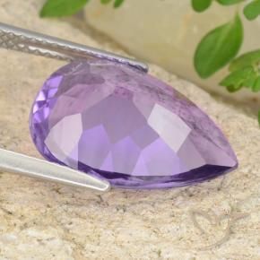 Améthyste Teinte violet profond naturelle En forme de poire, 5.76 ct, VVS-VS