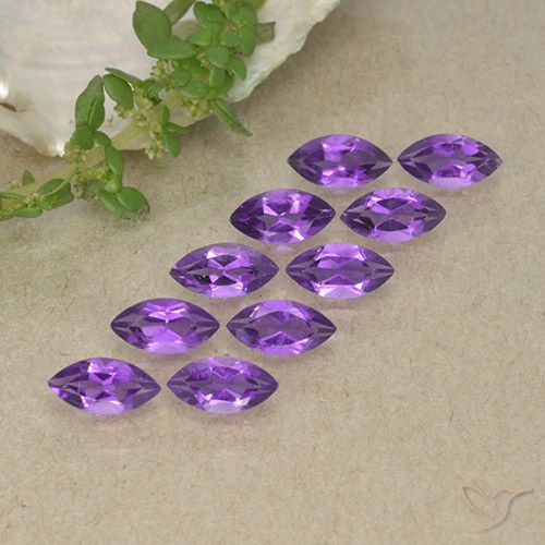 2.43ctw Naturel Violet moyen Améthyste, Marquise, VS