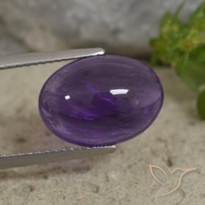 Améthyste Violet moyen-léger naturelle ovale, 5.71 ct, Transparent