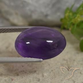 Améthyste Violet moyen-léger naturelle ovale, 5.71 ct, Transparent