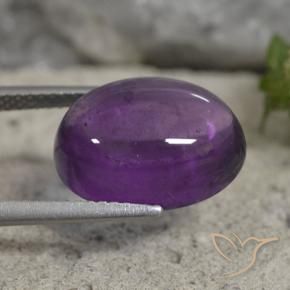 Améthyste Violet moyen naturelle ovale, 7.44 ct, Transparent