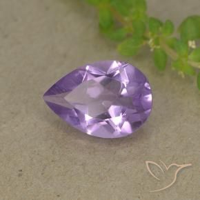 Améthyste Violet moyen naturelle En forme de poire, 1.72 ct, VVS-VS
