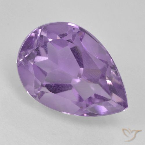 Améthyste violet rose moyen naturelle en forme de poire, 2,10 ct, VVS-VS