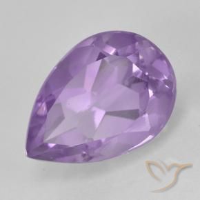 Améthyste violet rose moyen naturelle en forme de poire, 2,10 ct, VVS-VS