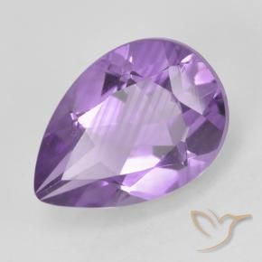 Améthyste Violet moyen naturelle En forme de poire, 1.74 ct, VVS-VS