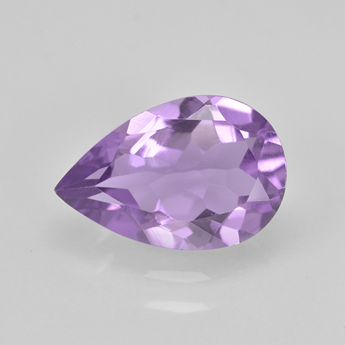 Améthyste Violet moyen naturelle En forme de poire, 1.48 ct, VVS-VS