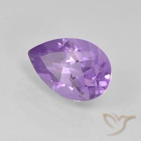 Améthyste Violet moyen naturelle En forme de poire, 1.90 ct, VVS-VS