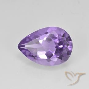 Améthyste Violet moyen naturelle En forme de poire, 4.58 ct, VVS-VS
