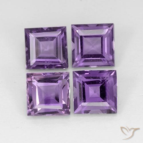 4.53ctw Naturel Violet moyen Améthyste, Carré, VS