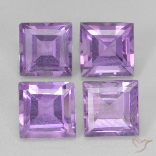 4.65ctw Naturel Violet moyen Améthyste, Carré, VS