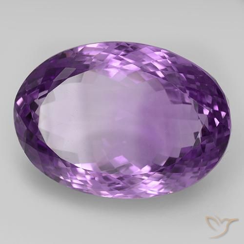 Améthyste Violet moyen-foncé naturelle ovale, 47.30 ct, IF