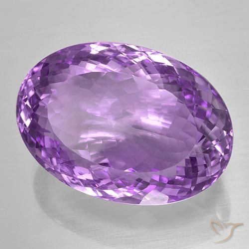 Améthyste Violet Rosâtre naturelle ovale, 52.67 ct, IF