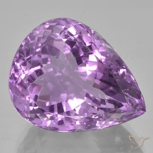 41.21ct Naturel Violet Rosâtre Améthyste, En forme de poire, VVS
