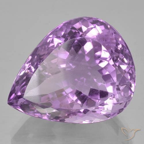 Améthyste Violet Rosâtre naturelle En forme de poire, 41.21 ct, VVS