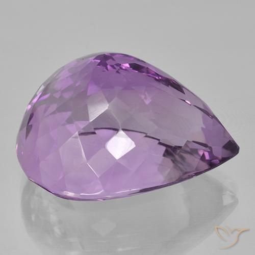 Améthyste Violet Rosâtre naturelle En forme de poire, 41.21 ct, VVS