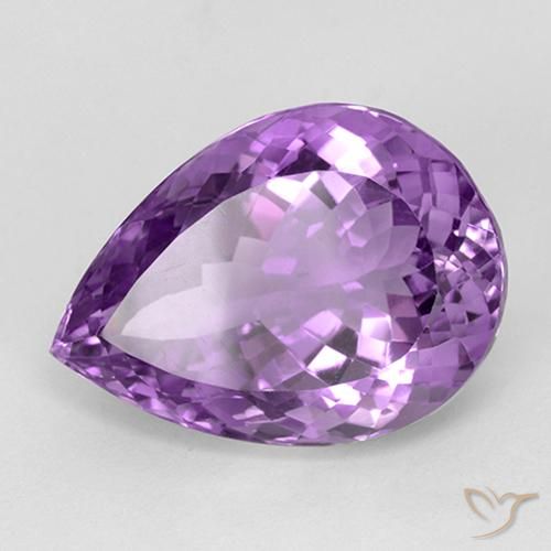 Améthyste Violet Rosâtre naturelle En forme de poire, 28.56 ct, IF