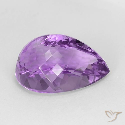 Améthyste Violet Rosâtre naturelle En forme de poire, 28.56 ct, IF