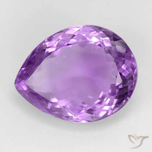 Améthyste Pourpre violacé profond naturelle En forme de poire, 21.49 ct, VVS