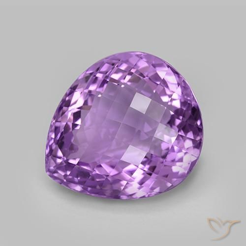 Améthyste Pourpre violacé moyen naturelle En forme de poire, 36.79 ct, VVS
