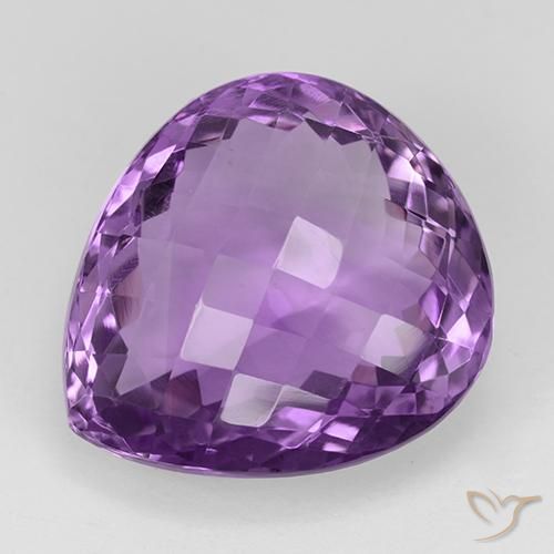 27.20ct Naturel Violet violacé Améthyste, En forme de poire, VVS