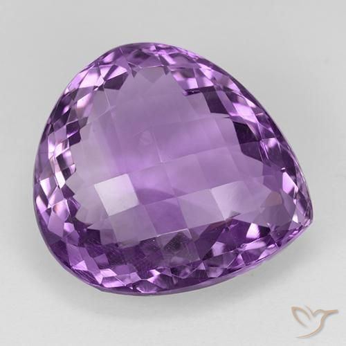 Améthyste Violet violacé naturelle En forme de poire, 27.20 ct, VVS